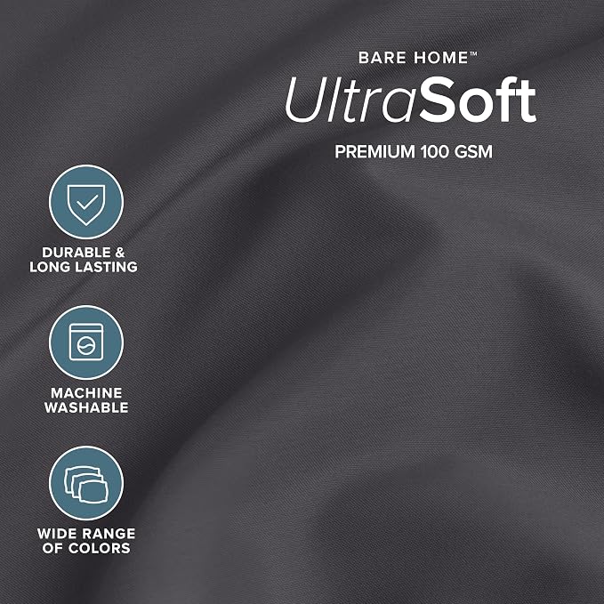 Bare Home California King Sheet Set - 1800 Ultra-Soft Microfiber Cal King Bed Sheets - Double Brushed - Deep Pockets - Easy Fit - 4 Piece Set - Bed Sheets (California King, Forged Iron Grey)