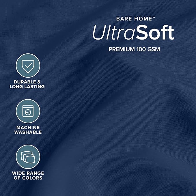 Bare Home Split California King Sheet Set - 1800 Ultra-Soft Microfiber Bed Sheets - Double Brushed - Deep Pockets - Easy Fit - 5 Piece Set - Bed Sheets (Split Cal King, Dark Blue)