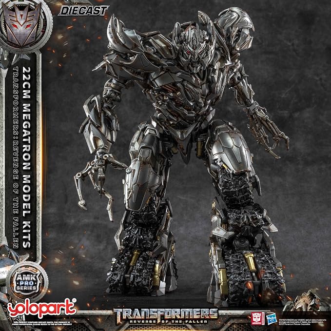 YOLOPARK Megatron Transformers Toys Revenge of the Fallen Action Figure - Diecast Version,AMK PRO Series 8.66 Inch Highly Articulated Transformers Model Kit for Ages 15 and Up,No Converting