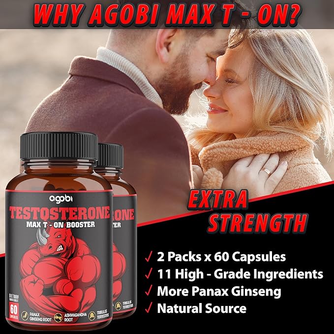 2 Packs 60 Capsules - 11 Herbs Combined with Ginseng, Ashwagandha, Tribulus & More.