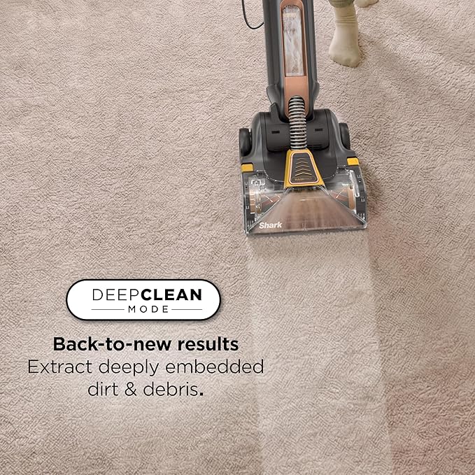 Shark CarpetForce Ultra Upright Carpet Cleaner with HairPro, PowerFins Brushroll, Two Cleaning Modes, Deep Clean Ultra Solution, Powerful Stain and Odor Removal, Copper, EX551
