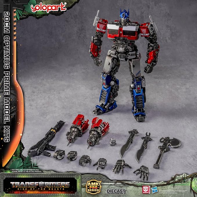 YOLOPARK Optimus Prime Transformers Rise of The Beasts Action Figure with Upgraded Weaponry- Diecast Version,7.87 Inch Highly Articulated Transformer Toys for Ages 15 and Up,No Converting