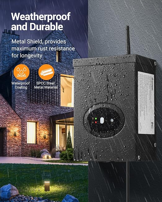 DEWENWILS 200W Smart Low Voltage Landscape Transformer, Waterproof, Schedule and Timer, Compatible with Alexa and Google Home, 120V AC to 12V AC for LED Landscape Lights, Outdoor Lighting, ETL Listed