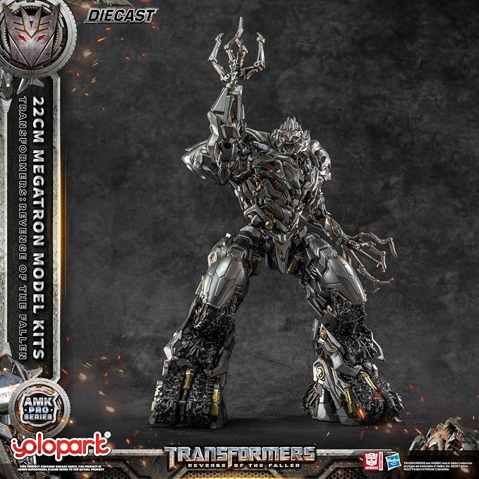 YOLOPARK Megatron Transformers Toys Revenge of the Fallen Action Figure - Diecast Version,AMK PRO Series 8.66 Inch Highly Articulated Transformers Model Kit for Ages 15 and Up,No Converting