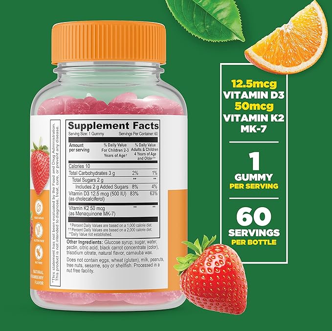 Lifeable Vitamin D3 + Vitamin K2 Kids + Turmeric Curcumin Kids, Gummies Bundle - Great Tasting, Vitamin Supplement, Gluten Free, GMO Free, Chewable Gummy
