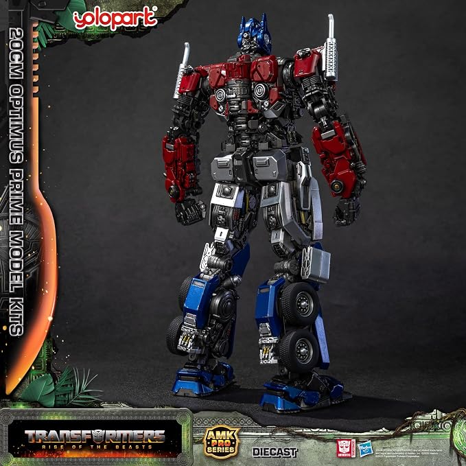 YOLOPARK Optimus Prime Transformers Rise of The Beasts Action Figure with Upgraded Weaponry- Diecast Version,7.87 Inch Highly Articulated Transformer Toys for Ages 15 and Up,No Converting