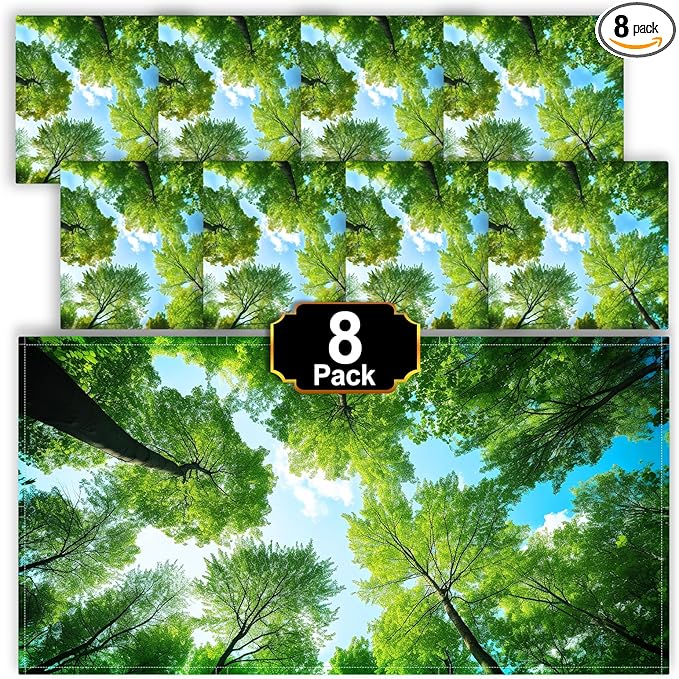 Aheroi Light Covers, 8 Pcs 4 x 2 FT Fluorescent Light Covers, Magnetic Light Covers for Ceiling Lights, Classroom Drop Ceiling Light Cover Florescent Led Light Shade Room School Office Decor(Forest)