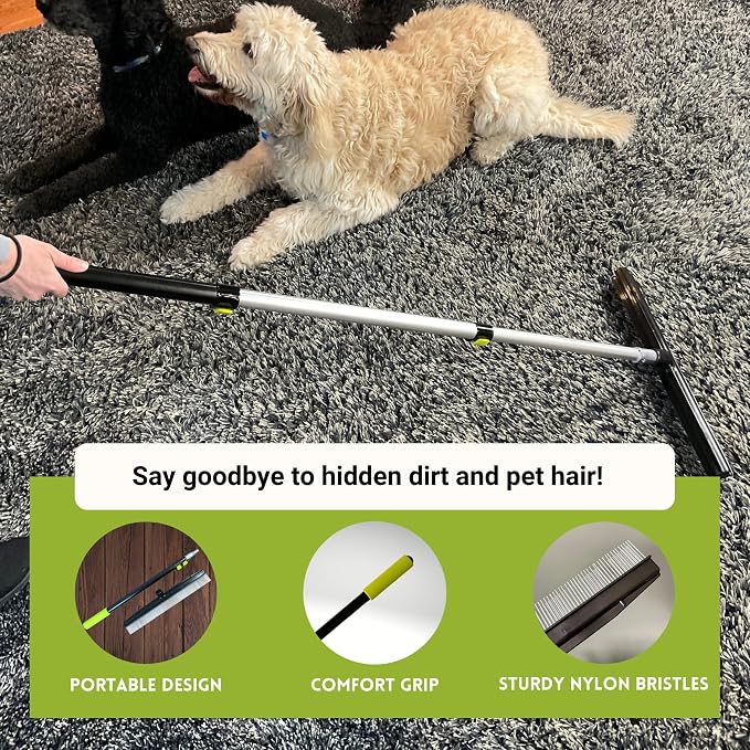 A-to-Z Supply Room Groom Carpet Rake Groomer with Telescoping 54" Adjustable Handle & Portable Lint Remover Brush Tool, Carpet Brush Ideal for Pet Hair, Refreshing Carpets, Rugs, and Artificial Turf