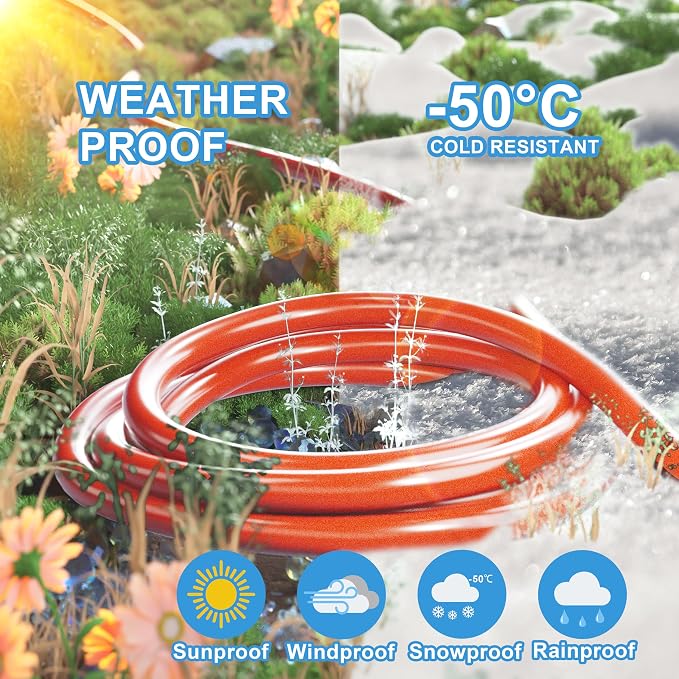 HUANCHAIN 12/3 Gauge Heavy Duty Outdoor Extension Cord 100 ft Waterproof with Lighted end, Flexible Cold-Resistant 3 Prong Electric Cord Outside, 15Amp 1875W 12AWG SJTW, Orange, ETL