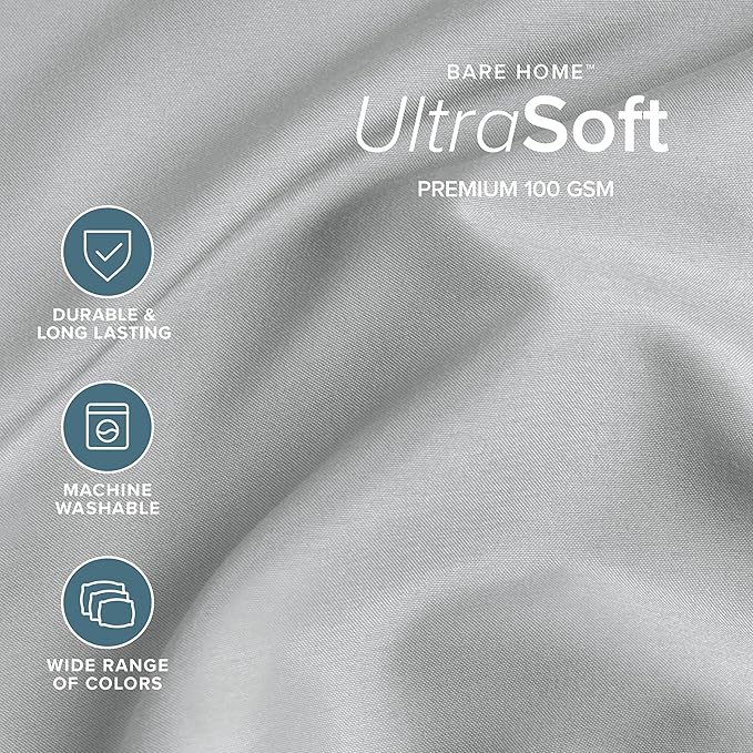 Bare Home King Sheet Set - 1800 Ultra-Soft Microfiber King Bed Sheets - Double Brushed - Deep Pockets - Easy Fit - 4 Piece Set - Bedding Sheets & Pillowcases (King, French Grey)