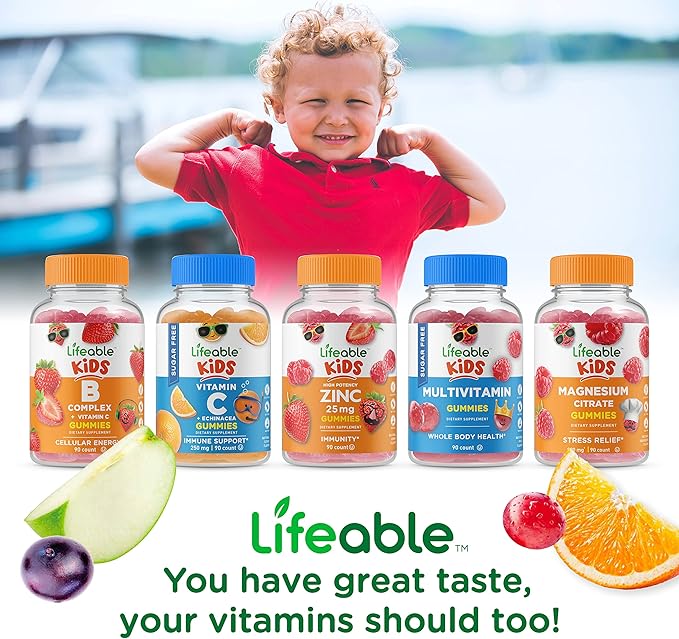 Lifeable Vitamin D3 + Vitamin K2 Kids + Turmeric Curcumin Kids, Gummies Bundle - Great Tasting, Vitamin Supplement, Gluten Free, GMO Free, Chewable Gummy