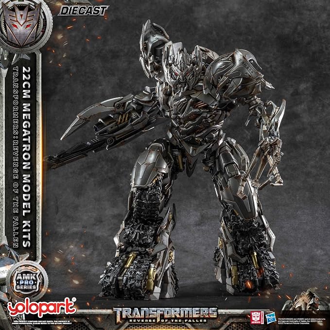 YOLOPARK Megatron Transformers Toys Revenge of the Fallen Action Figure - Diecast Version,AMK PRO Series 8.66 Inch Highly Articulated Transformers Model Kit for Ages 15 and Up,No Converting