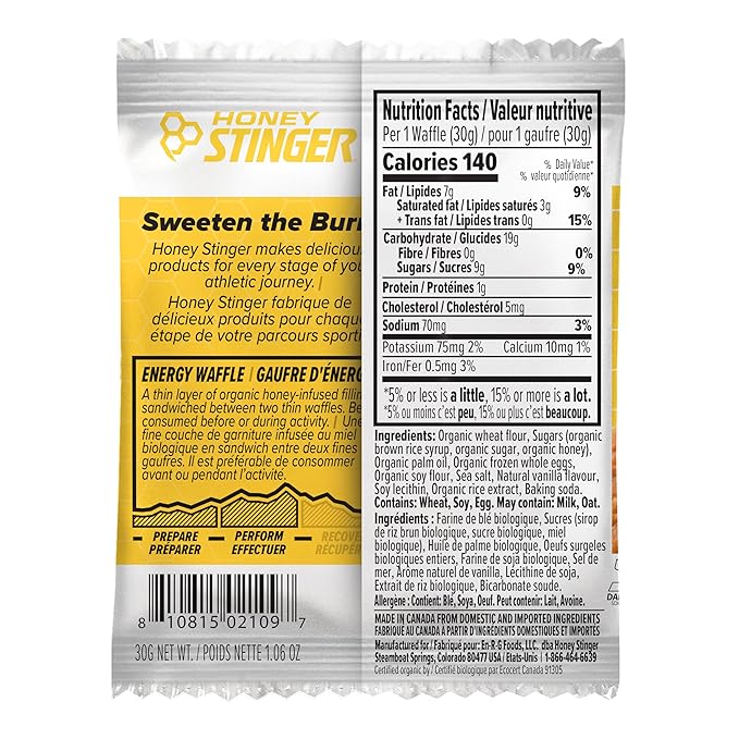 Honey Stinger Organic Mini Vanilla Waffles,Energy Stroopwafel for Exercise,Endurance and Performance,Sports Nutrition for Home & Gym,Pre and Post Workout,1 Bag,5.3 Ounce,(Pack of 2)