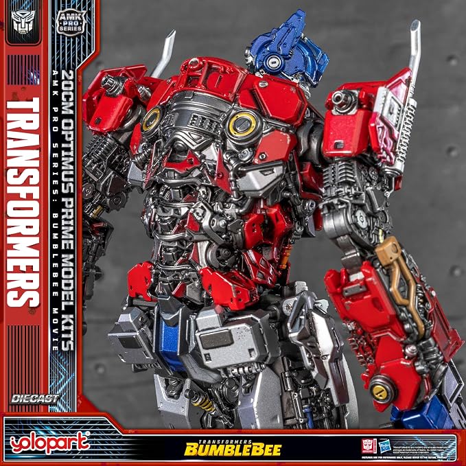 YOLOPARK Transformers: Bumblebee Optimus Prime Action Figure with Dual Modes - Cybertron & Earth,AMK PRO Series 7.87 Inch Highly Articulated Transformer Toys for Ages 15 and Up,No Converting Model Kit