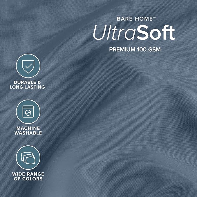 Bare Home Queen Sheet Set - 1800 Ultra-Soft Microfiber Queen Bed Sheets - Double Brushed - Deep Pockets - Easy Fit - 4 Piece Set - Bedding Sheets & Pillowcases (Queen, Bering Sea)