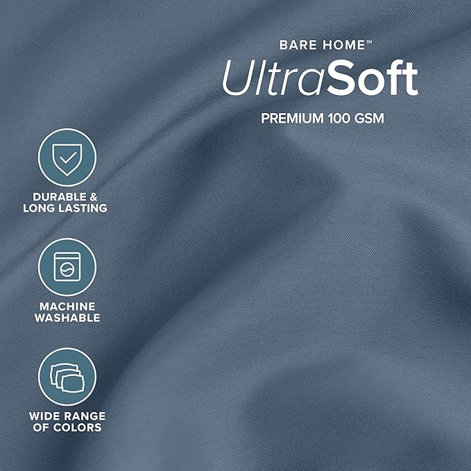 Bare Home Full Sheet Set - 1800 Ultra-Soft Microfiber Full Bed Sheets - Double Brushed - Deep Pockets - Easy Fit - 4 Piece Set - Bedding Sheets & Pillowcases (Full, Bering Sea)