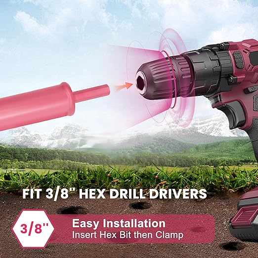 4x12 Inch Auger Drill Bit for Planting - Heavy Duty Garden Tools Auger Drill Bit for Planting Bulbs, Flowers, and Trees