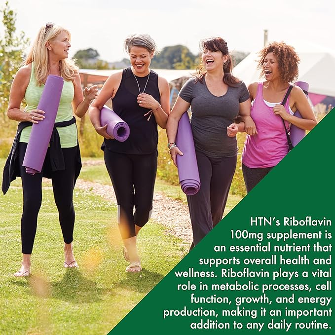Health Thru Nutrition Riboflavine 100mg Vitamine B2 100 Végécaps | Soutient une fonction métabolique énergétique saine et le système nerveux | Testé par des tiers | Sans OGM, soja et gluten, hypoallergénique