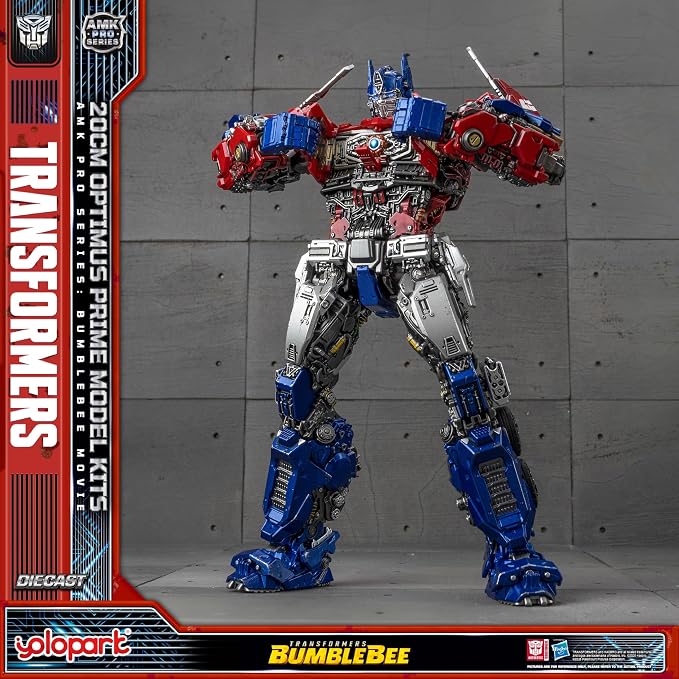 YOLOPARK Transformers: Bumblebee Optimus Prime Action Figure with Dual Modes - Cybertron & Earth,AMK PRO Series 7.87 Inch Highly Articulated Transformer Toys for Ages 15 and Up,No Converting Model Kit