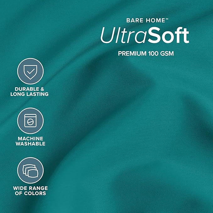Bare Home Twin Sheet Set - 1800 Ultra-Soft Microfiber Twin Bed Sheets - Double Brushed - Deep Pockets - Easy Fit - 3 Piece Set - Bedding Sheets & Pillowcases (Twin, Emerald)