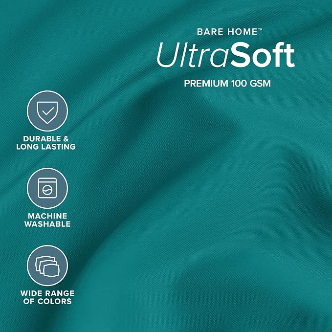 Bare Home Split Head Flex King Sheet Set - 1800 Ultra-Soft Microfiber Bed Sheets - Double Brushed - Deep Pockets - Easy Fit - 4 Piece Set - Bedding Sheets & Pillowcases (Emerald)