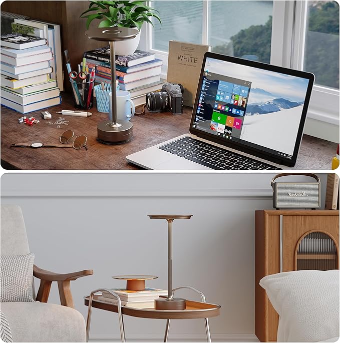 TBBGA 1 Pack Rechargeable Table Lamps Cordless, Portable 5000mAh Outdoor Table Light, 3 Color Stepless Dimming LED Table Lamp with Memory Function, for Home/Dinner/Patio/Restaurant.(Light Cafe)