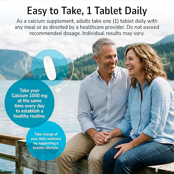 21st Century Calcium Plus D3 Tablets, (90 Count), 1000mg Calcium with Vitamin D3 20mcg (800 IU), Gluten-Free & Non-GMO, Bone Health Supplement for Men & Women, No Added Yeast or Artificial Flavors