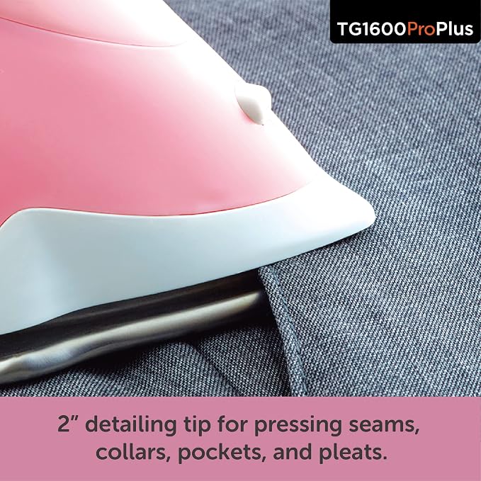 oliso TG1600 ProPlus Auto-Lift Steam Iron - Sewing Quilting & Clothes Ironing – 1800W, Rosé