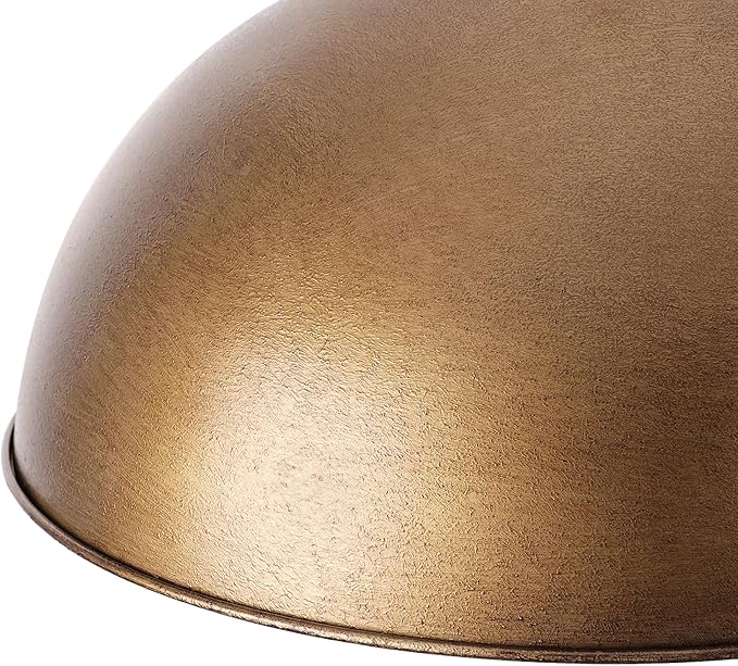 LamQee 13 Inch Antique Brown Metal Pendant Light Kitchen Island, Farmhouse Modern Dome Pendant Light Fixtures Ceiling Hanging Lighting Chandelier for Dining Room Over Table, Bar, Hallway, Entryway