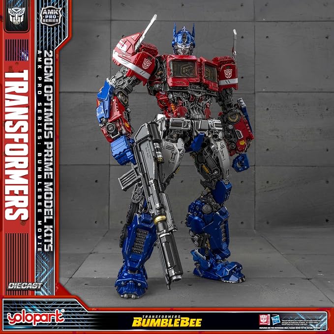 YOLOPARK Transformers: Bumblebee Optimus Prime Action Figure with Dual Modes - Cybertron & Earth,AMK PRO Series 7.87 Inch Highly Articulated Transformer Toys for Ages 15 and Up,No Converting Model Kit