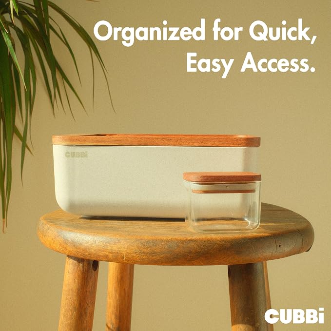 Cubbi - Airtight Box with Tray - Silicone Seals - 100% Air-Tight Storage Box with Accessories – Grey