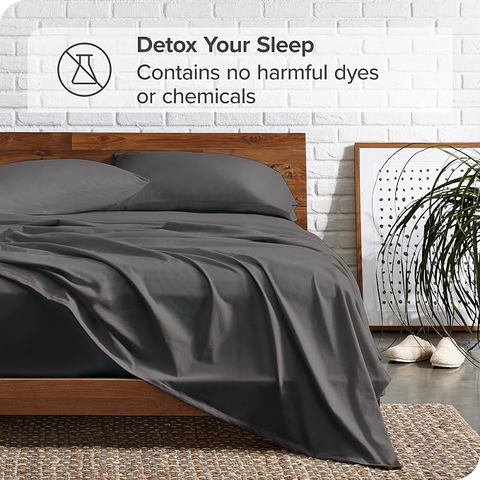 Bare Home Split California King Sheet Set - 1800 Ultra-Soft Microfiber Bed Sheets - Double Brushed - Deep Pockets - Easy Fit - 5 Piece Set - Bed Sheets (Split Cal King, Grey)