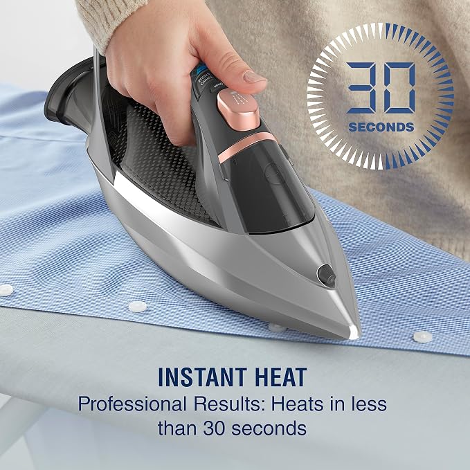Conair GlideLite Professional Iron, Steam Iron for Clothes, Simple One-Temp Technology, Friction-Free Easy Glide Soleplate