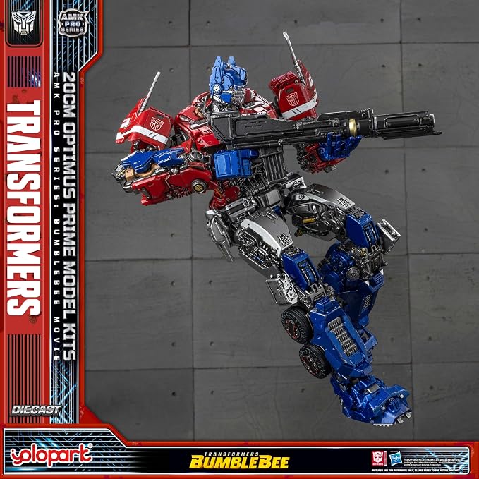 YOLOPARK Transformers: Bumblebee Optimus Prime Action Figure with Dual Modes - Cybertron & Earth,AMK PRO Series 7.87 Inch Highly Articulated Transformer Toys for Ages 15 and Up,No Converting Model Kit