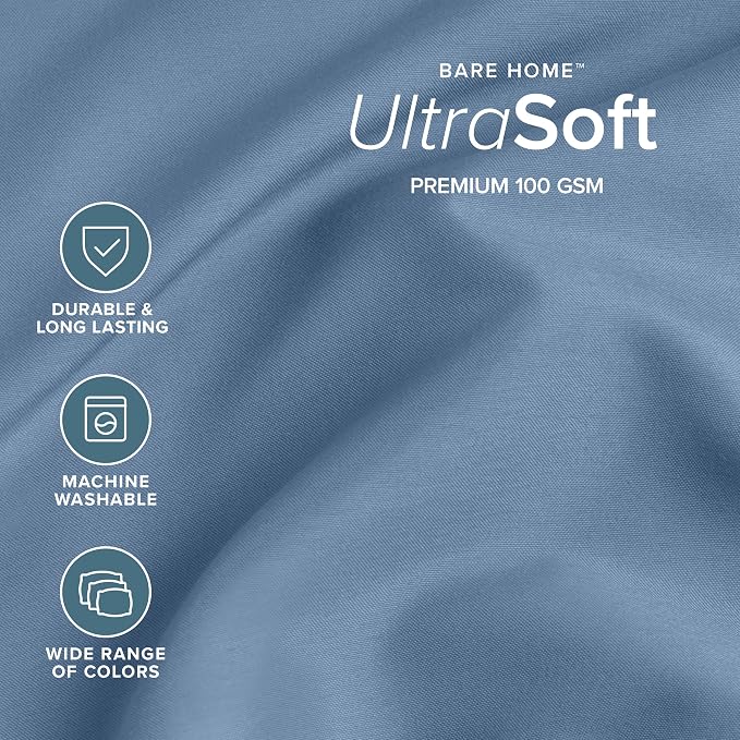Bare Home Twin XL Sheet Set - 1800 Ultra-Soft Microfiber Twin Extra Long Bed Sheets - Double Brushed - Deep Pockets - Easy Fit - 3 Piece Set - Bedding Sheets & Pillowcases (Twin XL, Coronet Blue)