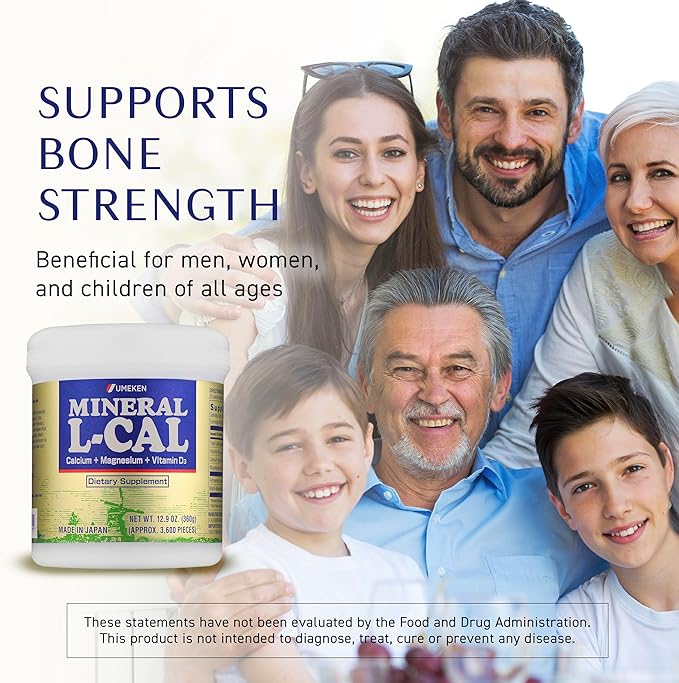 Minéral L-Cal Calcium avec Vitamine D3, Apport de 12 Mois, Format Bille Soluble dans l'Eau avec Magnésium et Minéraux, Supplément Calcium Magnésium D3 à Absorption Rapide, 3 600 Billes par Flacon, 360 g, Lot de 2
