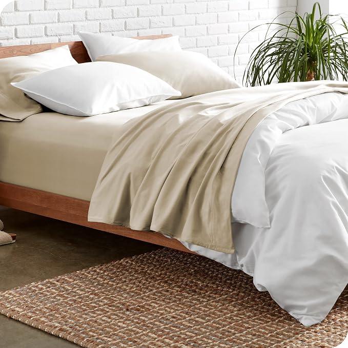Bare Home Split King Sheet Set - 1800 Ultra-Soft Microfiber Bed Sheets - Double Brushed - Deep Pockets - Easy Fit - 5 Piece Set - Bedding Sheets & Pillowcases (Split King, Sand)