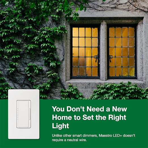 Lutron Maestro LED+ Dimmer Switch for Dimmable LED, Halogen and Incandescent Bulbs, 150W/Single-Pole or Multi-Location, MACL-153M-WH, White (8-Pack)