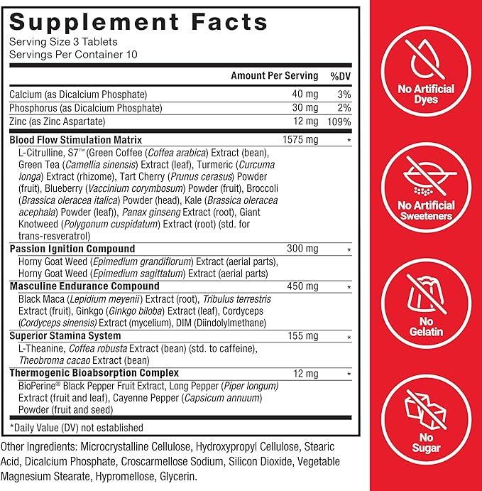 Force Factor Score! XXL, 2-Pack, Nitric Oxide Booster Supplement for Men with L-Citrulline, Black Maca, & Tribulus to Improve Athletic Performance, Increase Stamina, & Support Blood Flow, 60 Tablets