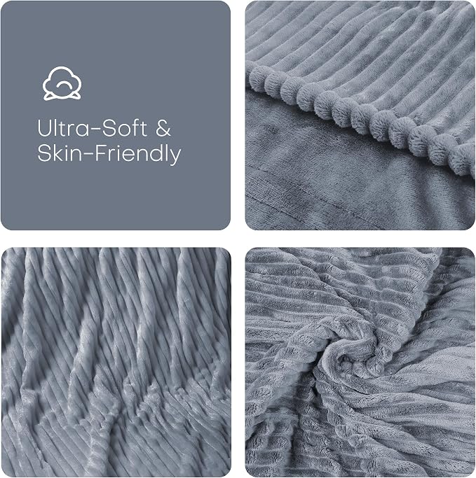Electric Heated Blanket Full Size 72"x84" with Cozy Flannel, 6 Heat Settings & 10 Hours Auto Off, Soft & Cozy Warming Throw for Home, Office, or Bed, Machine Washable, Grey