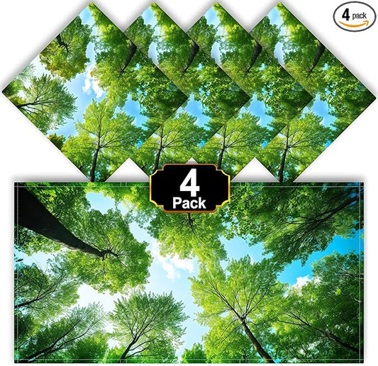 Aheroi Flourescent Light Covers, 4 Pcs 4 x 2 FT Magnetic Light Covers for Ceiling, Classroom Light Cover Ceiling Light Filters, Florescent Office Decor Fixture Replacement Globes & Shades(Forest)