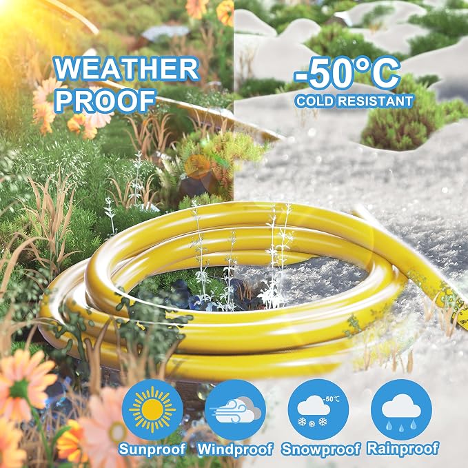 HUANCHAIN 12/3 Gauge Heavy Duty Outdoor Extension Cord 15 ft Waterproof with Lighted end, Flexible Cold-Resistant 3 Prong Electric Cord Outside, 15Amp 1875W 12AWG SJTW, Yellow, ETL