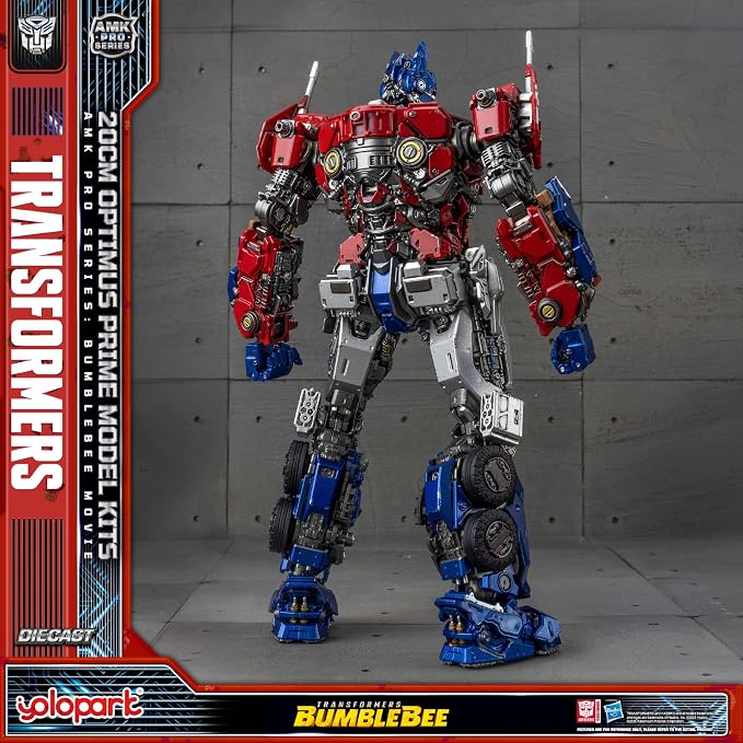 YOLOPARK Transformers: Bumblebee Optimus Prime Action Figure with Dual Modes - Cybertron & Earth,AMK PRO Series 7.87 Inch Highly Articulated Transformer Toys for Ages 15 and Up,No Converting Model Kit