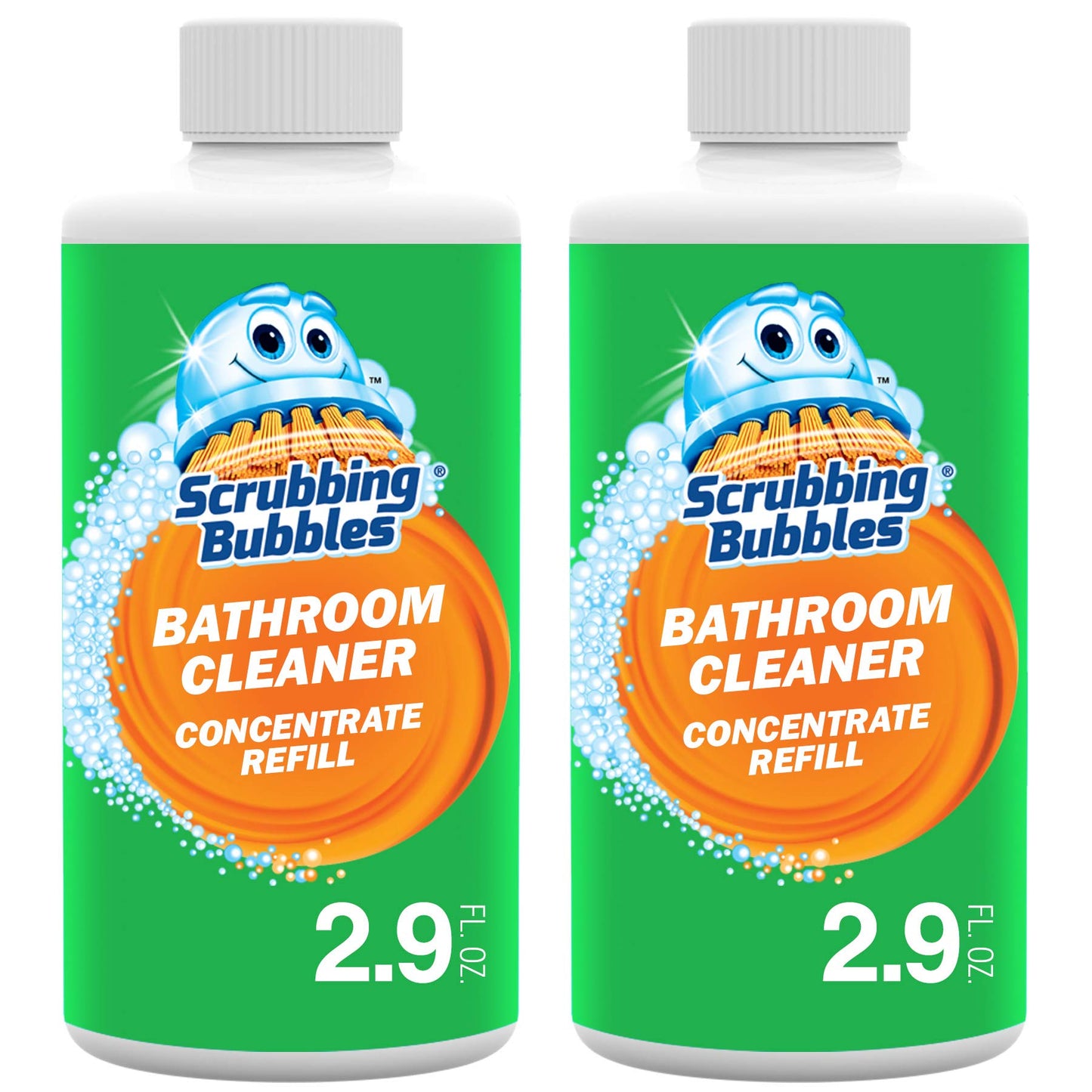 Scrubbing Bubbles Multi-Surface Bathroom Cleaner Concentrate Two 2.9 oz Concentrated Refill Bottles