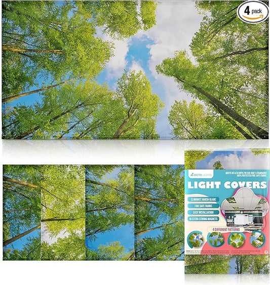 Magnetic Tree Cover for Fluorescent Or LED Fixture - Fluorescent Light Covers for Ceiling Lights - Must Haves for Teacher Supplies - Classroom, Home, Office Decor - Shades Overhead Lighting