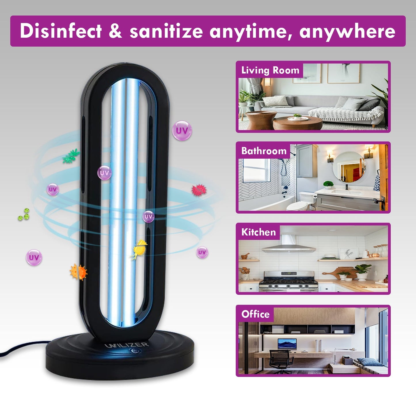 UVILIZER Tower - UV Light Sanitizer & Ultraviolet Lamp