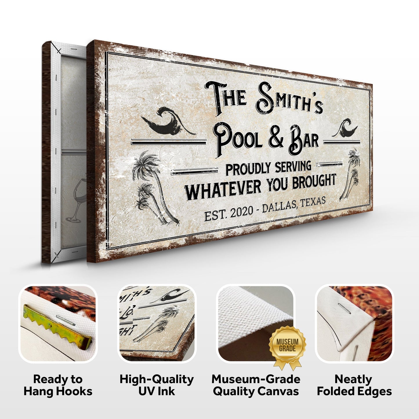 Personalized Rustic Pool Sign
