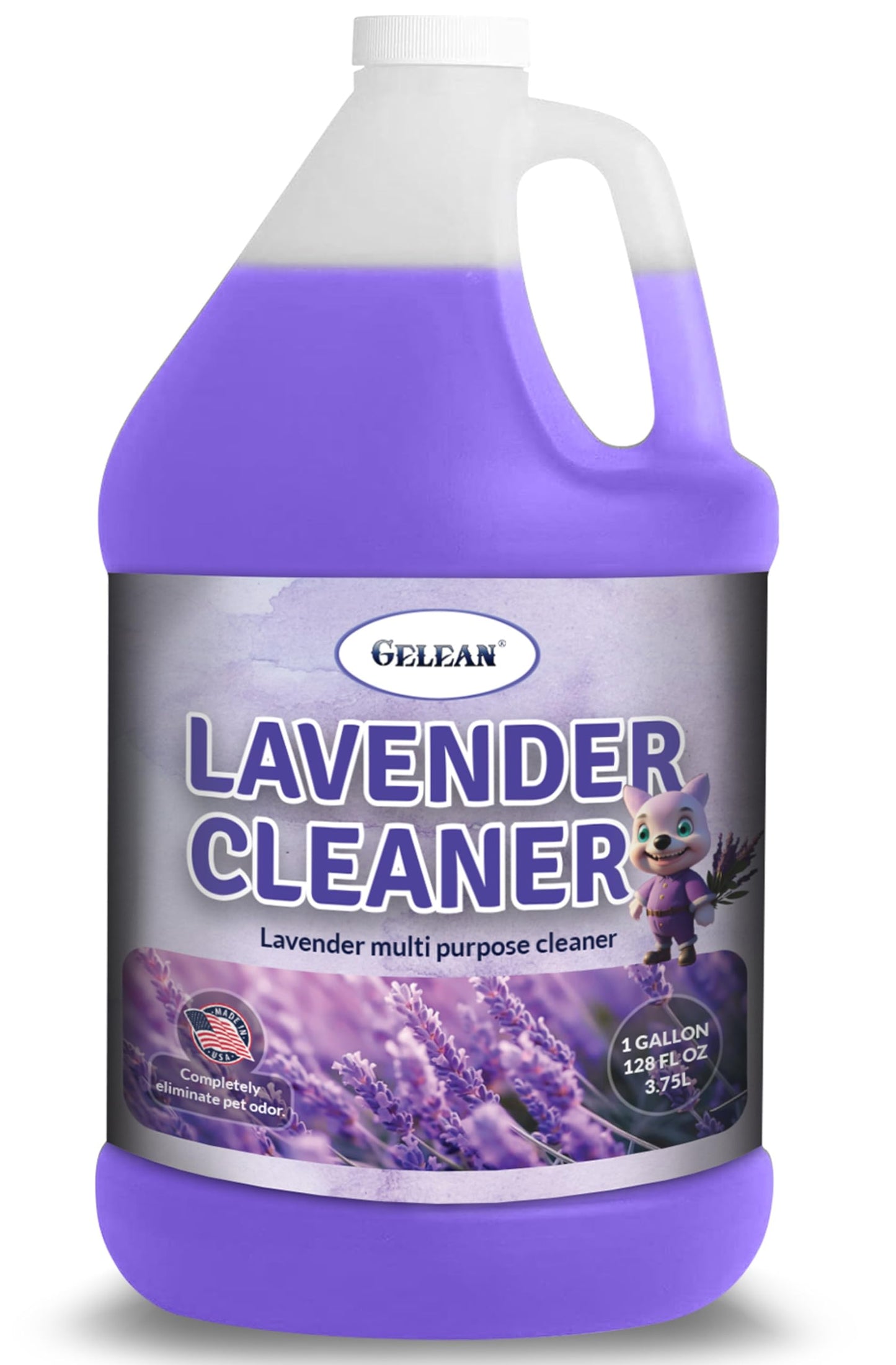 GELEAN LAVENDER Nettoyant et Désodorisant Multi-Usages - FABRIQUÉ AUX ÉTATS-UNIS - Nettoyant Lavande Concentré - Nettoyant Sols Anti-Odeurs Puissant - Éliminateur d'Odeurs pour Sols 3,78 L