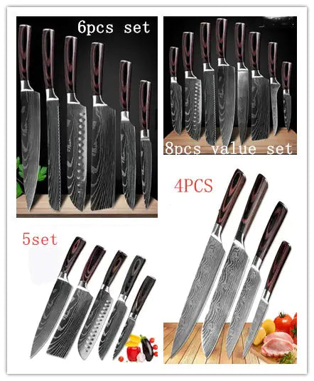 Ensemble Spécial Menuisier Set de 6 pièces Set de 8 pièces Couteau Couteau de Chef Couteau de cuisine Couteau de cuisine