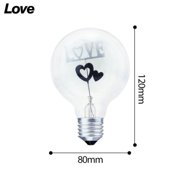 Edison Bulb Indoor Night Light Rose  Flower  Holiday Christmas Wedding Decor Bulbs High Brightness Daylight White Antique LED Filament Bulbs For Home Decor Party